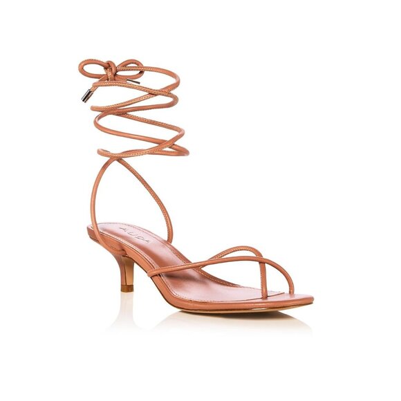 AQUA Noraa Women's Lace-Up Strappy Heeled Sandals in Mocha – Size 6M - Picture 1 of 11